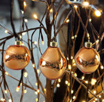 Weihnachtskugel Glas organic 6er Set apricote shiny D6-7cm