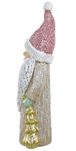 LED Deko Figur Santa mit Tannenbaum in der Hand mit 15 LED