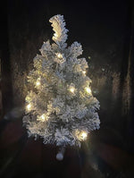 LED Tannenbaum H50cm mit Kunstschnee 15 warm weisse LEDs