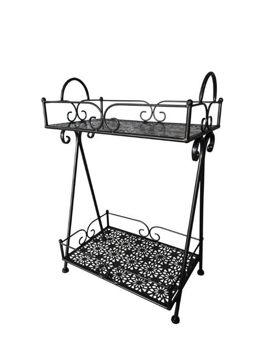 Pflanzenständer aus Metall 
mit 2 Ablageflächen
Farbe: Anthrazit
L:40cm B:25cm H:62cm