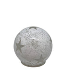 LED Glas Kugel mit 5 LED 
Motive: Stern 
Farbe: Weiss 
D:10cm H:9.5cm