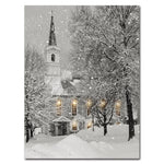 LED Bild aus Canvas 
Motive: Winterlandschaft Kirche
6 LED