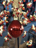 Weihnachtskugel Glas organic 3er Set dunkel rot mercury D8-9cm