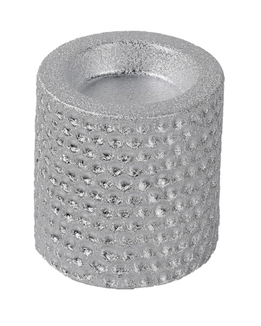 Teelichthalter aus Keramik
Design: gehämmertes Silber
D:7cm x H:7cm