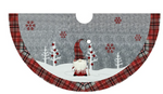 Weihnachtsbaum Rock D:90cm 
Farbe: Rot/Grau/Weiss
Design: Wichtel und Schneeflocken