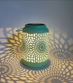 LED Solar Laterne in Grün aus Metall D12.5cm x H17.5cm