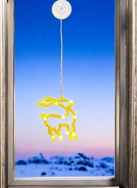 LED Rentier 10 LED für Fenster transparent leuchtend auf beiden Seiten