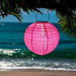 LED Solar Outdoor Lampion mit 1 LED D:25cm Farbe: Pink Nr.45 Warm weisses Licht