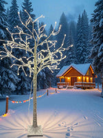 LED Birkenbaum Outdoor "Flower" dew drop mit 252 LED Höhe 180cm