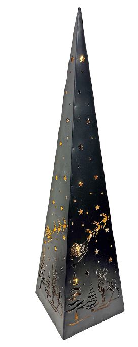 LED Pyramide Forest aus Metall mit 30 LED Motiv: Hirsche Wald H50cm