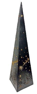 LED Pyramide Forest aus Metall mit 30 LED Motiv: Hirsche Wald H50cm