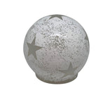 LED Glas Kugel mit 8 LED 
Motive: Stern 
Farbe: Weiss 
D:12cm H:11cm
