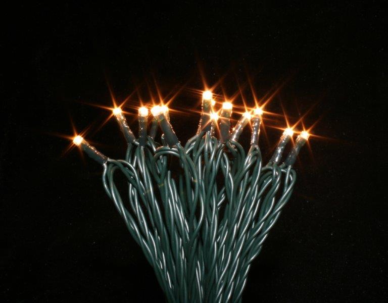 LED Outdoor Lichterkette 600 LED Warm weisses Licht L: 36m - Kabelfarbe: Grün