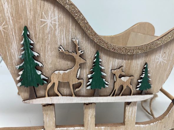 Deko Schlitten aus Holz 
L:10cm B:23.5cm H: 14.5cm