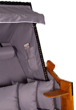 Strandkorb "Ostsee" XXL Uni-Grau Massivholzgestell / wetterfestes Kunstrattan (schwarz)