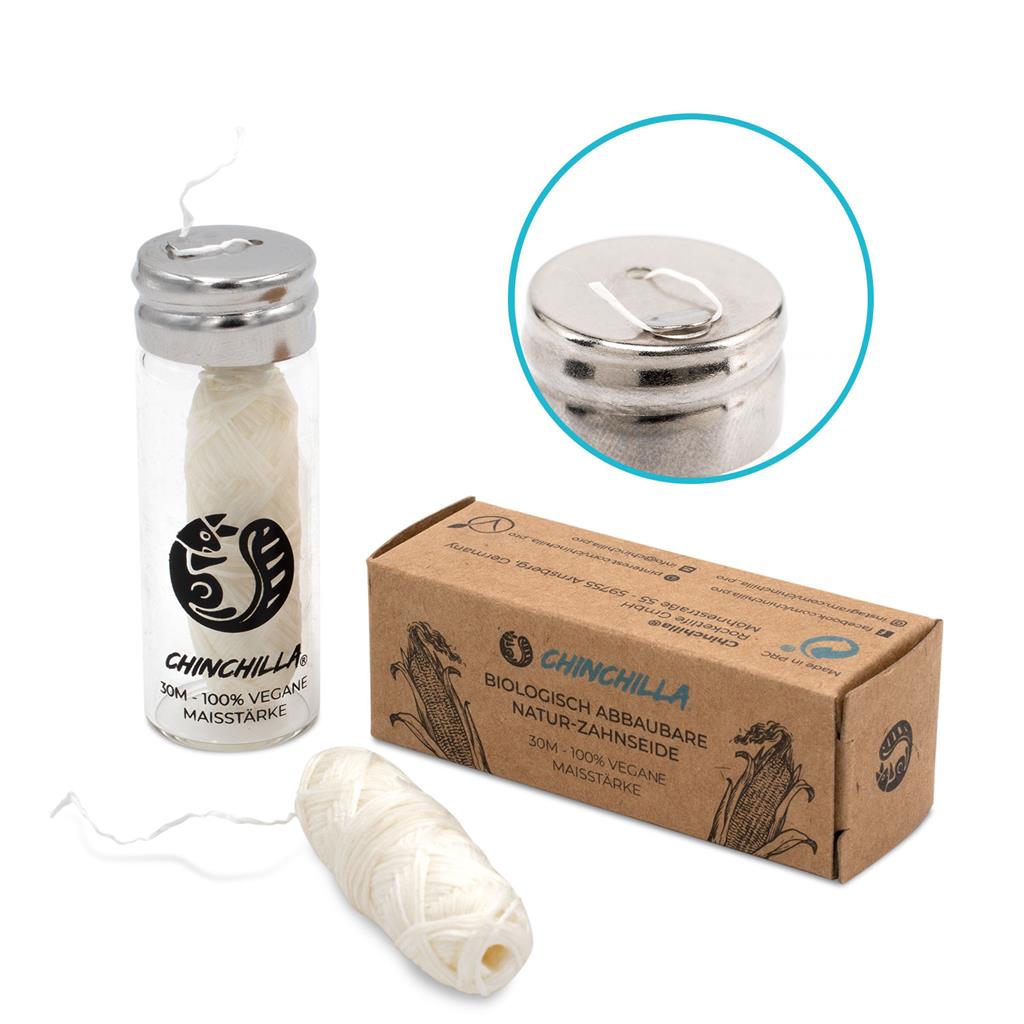 Zahnseide 30 Meter aus Maisstärke 100% biologisch abbaubarer Natur Zahnseide