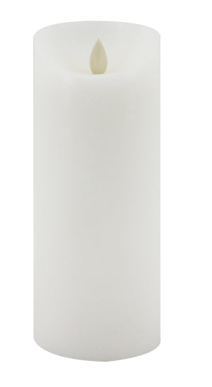 Bougie en cire LED blanche rustique avec flamme mobile