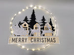 LED Hänger mit Rahmen aus Metall 
30 LED mit D:40cm
XMAS Dorf
Warm weisses Licht