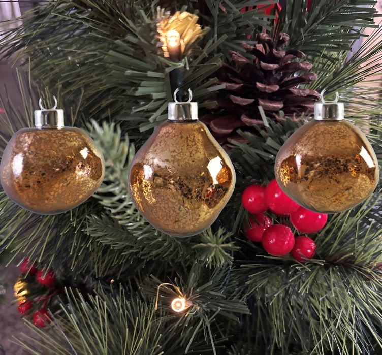 Weihnachtskugel Glas organic 6er Set braun mercury D6-7cm