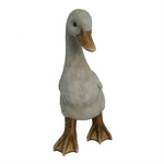 Ente stehend aus Polyresin  
Farbe: Weiss 
14x20x30cm