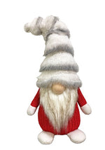 Deko Wichtel Santa stehend rot weiss mit flauschiger Mütze grau weiss