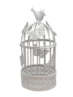 Deko Blumenkäfig weiss 
aus Metall mit Schmetterlingen
Grösse D10cm H22.5cm
