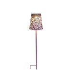 LED Solar Leuchte Gartenstecker aus Metall in Pink