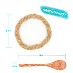 Kokosnuss Schalen 2er Set 2 Löffel plus 2 handgeknüpfte Schalenhalter