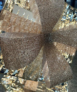 LED Geschenkbox gold Outdoor aus Metall mit 2080LED Micro Light goldige PET Streifen