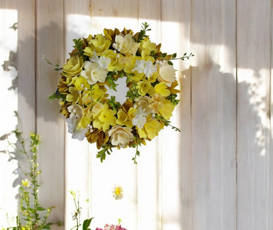 Deko Kranz gelb D35cm x H8cm