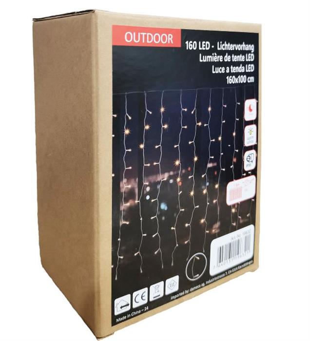 LED Lichtervorhang Outdoor mit 16 Strängen Total 160 LED B:160cm H:100cm