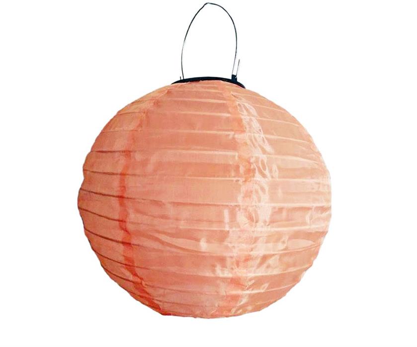 LED Solar Outdoor Lampion mit 1 LED D:25cm Farbe: Lachs Nr.53 Warm weisses Licht