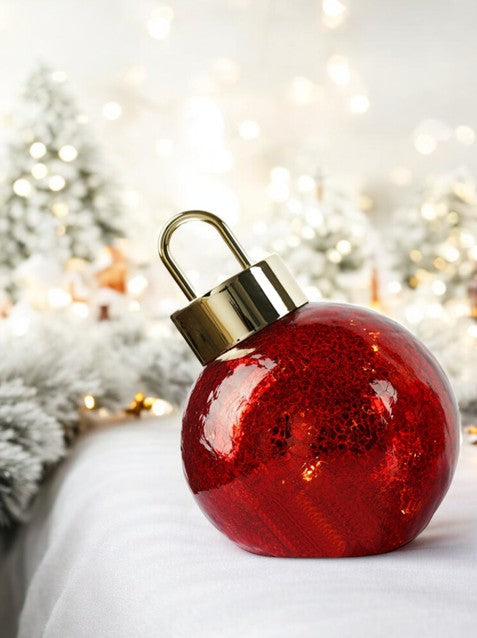 LED Glas Kugel rot zum Auftstellen Kugel D:12cm