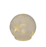 LED Glas Kugel mit 5 LED 
Motive: Stern 
Farbe: Weiss 
D:10cm H:9.5cm