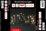 Guirlande lumineuse micro fil LED 30 LED
 L: 290 cm
 fil d'argent