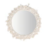 Specchio da parete sun con bordo in corda di cotone