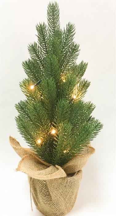 LED Tannenbaum im Topf H:50cm
mit 10 LED Lichterkette
Topf in Jute eingewickelt
