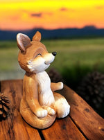 Deko Fuchs sitzend aus Polyresin