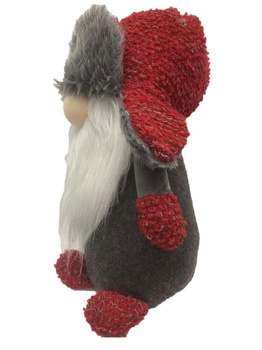 Gnome décoratif Père Noël debout
 Couleur : rouge, gris
 L19cm x L29cm x H44cm