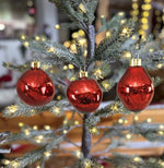 Weihnachtskugel Glas organic 6er Set dunkel rot mercury D6-7cm