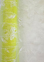 Dekostoff "Organza" gerollt
und geschnitten hellgrün 
Schmetterlingdruck
36cm x 300cm