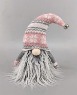 Deko Wichtel Santa 
Mütze mit Glöckchen
Farbe: Rosa/Grau 
L:12cm B:17cm H:26cm