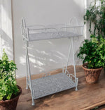 Pflanzenständer aus Metall
mit 2 Ablageflächen
Farbe: Weiss
L:40cm B:25cm H:62cm