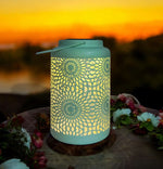 LED Solar Laterne in Grün aus Metall L15.5cm x B15.5cm x H25.5cm