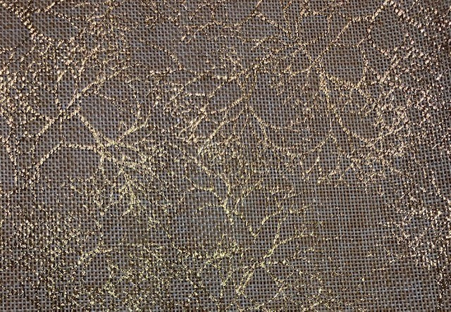 Dekostoff "imitiertes" Leinengewebe, 
Farbe: gold,
Masse: 36cm x 300cm