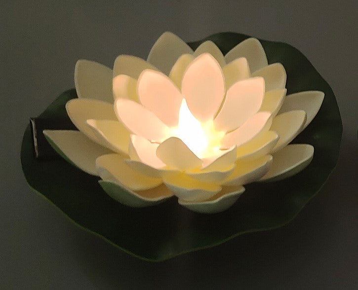 LED Solar Seerose weiss 
1X LED warm weiss
Grösse 17cm Durchmesser