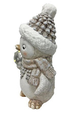 LED Deko Pinguin stehend weiss mit 3 LED H43.5cm