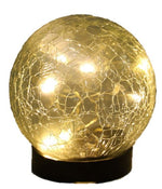 LED Solar  Leuchte Crackle Ball 
mit 10 LED warm weisses Licht