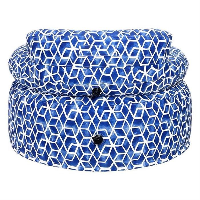 Sofa aufblasbar 105x88x72cm Farbe Design: Blau weiss Wetterfest und UV-Resistent