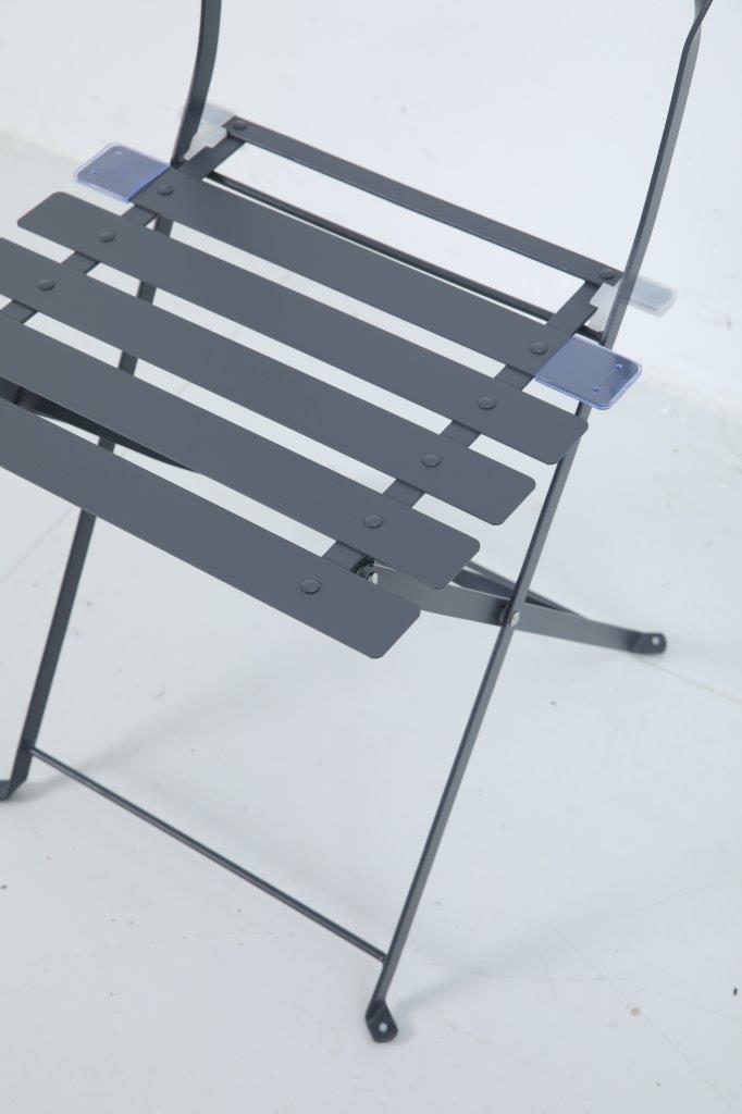 Bistro Set aus Metall Gartentisch und 2 Stühle Farbe: anthrazit matt